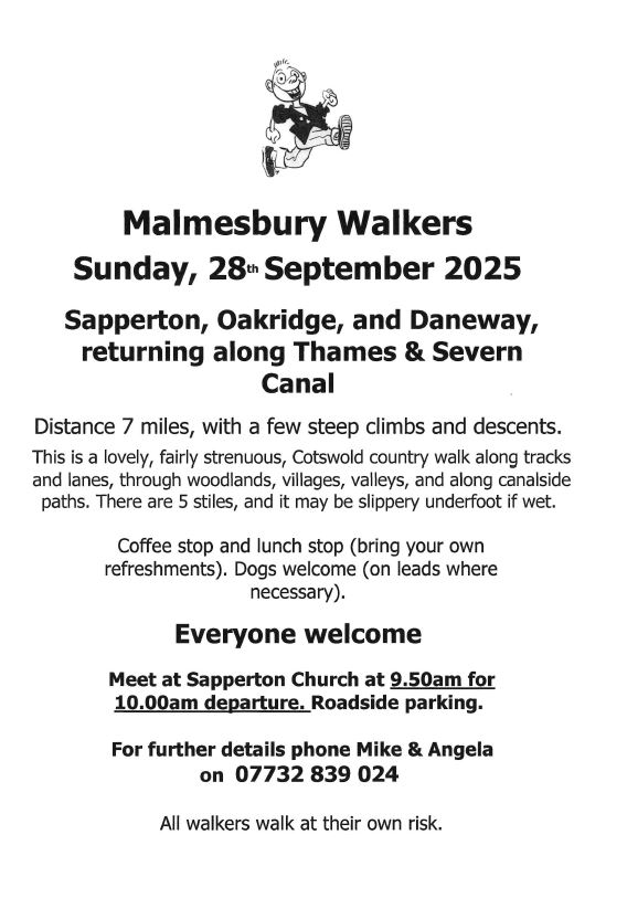 Malmesbury Walkers - Sapperton , Oakridge & Daneway - 7 Miles